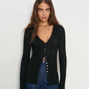 Reformation Sutton Regenerative Merino Open Knit Sweater